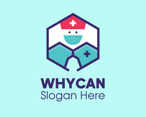 Medical Nurse Doctor Hexagon Logo