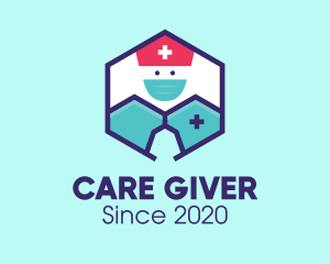 Nurse - Medical Nurse Doctor Hexagon logo design