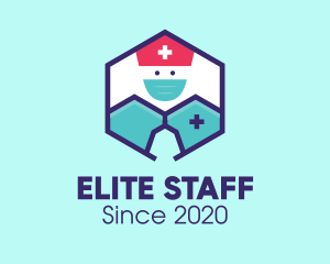 Staff - Medical Nurse Doctor Hexagon logo design