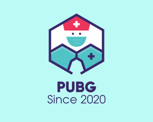 Medical Nurse Doctor Hexagon logo design