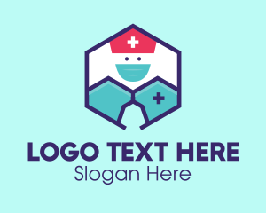 Medical Nurse Doctor Hexagon Logo