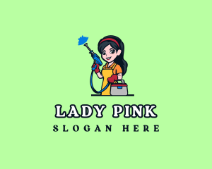 Lady Maid Power Wash logo design