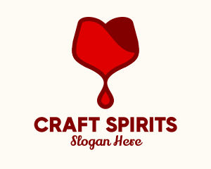 Alcohol - Red Wine Droplet Bleed logo design