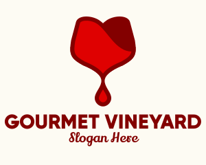 Red Wine Droplet Bleed logo design