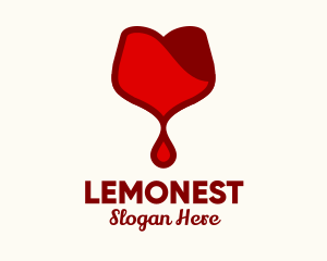 Alcohol - Red Wine Droplet Bleed logo design