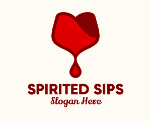 Alcohol - Red Wine Droplet Bleed logo design