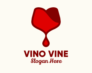 Wine - Red Wine Droplet Bleed logo design