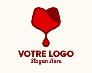 Red Wine - Red Wine Droplet Bleed logo design