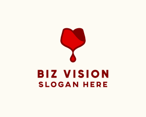 Red Wine Droplet Bleed logo design