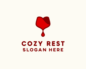 Red Wine Droplet Bleed logo design