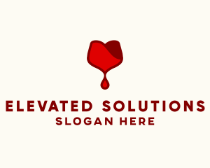 Red Wine Droplet Bleed logo design