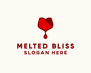 Red Wine Droplet Bleed logo design