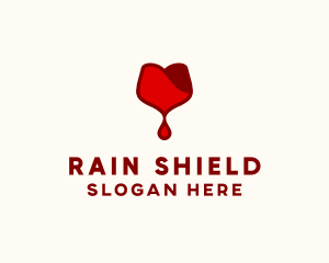 Red Wine Droplet Bleed logo design