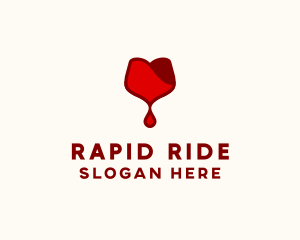 Red Wine Droplet Bleed logo design