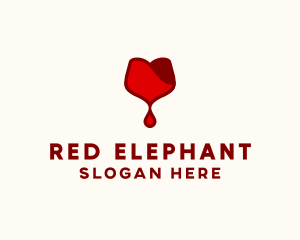 Red Wine Droplet Bleed logo design