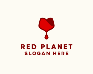 Red Wine Droplet Bleed logo design