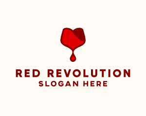 Red Wine Droplet Bleed logo design