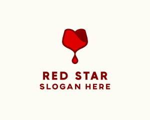 Red Wine Droplet Bleed logo design