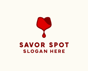 Red Wine Droplet Bleed logo design