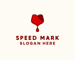 Red Wine Droplet Bleed logo design