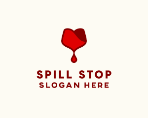 Red Wine Droplet Bleed logo design