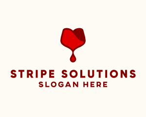 Red Wine Droplet Bleed logo design