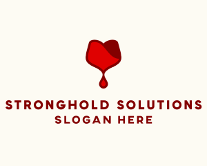 Red Wine Droplet Bleed logo design