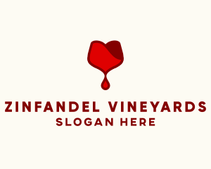 Red Wine Droplet Bleed logo design