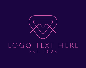 Neon - Minimalist Pink Letter M logo design