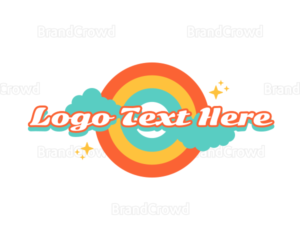 Retro Rainbow Cloud Logo