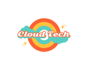 Cloud - Retro Rainbow Cloud logo design