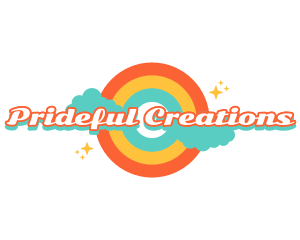 Pride - Retro Rainbow Cloud logo design