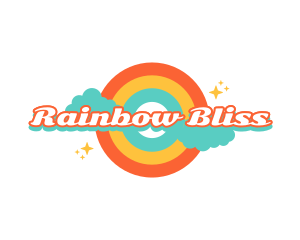 Retro Rainbow Cloud logo design