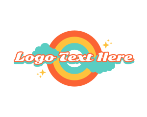 Retro Rainbow Cloud Logo