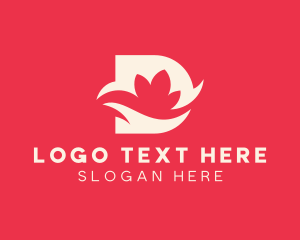Silhouette - Flower Letter D logo design