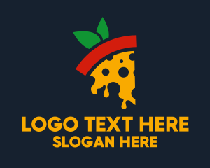 Vegan Food - Tomato Slice Pizza logo design
