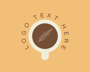 Cafe - Coffee Cup Leaf logo design