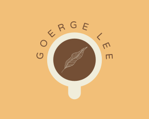Caffeine - Coffee Cup Leaf logo design