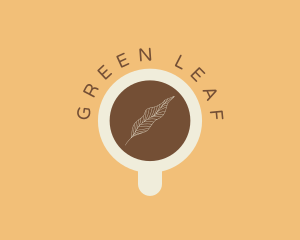 Coffee Cup Leaf logo design