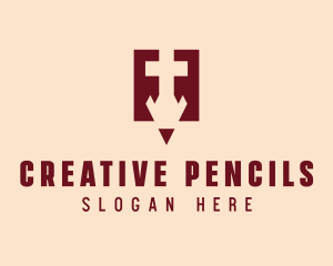 Cross Pencil Book logo design