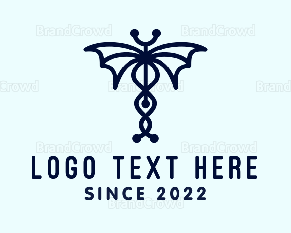 Veterinary Stethoscope Wings Logo