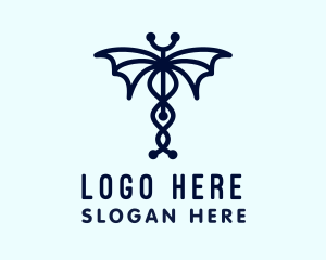 Veterinary Stethoscope Wings Logo