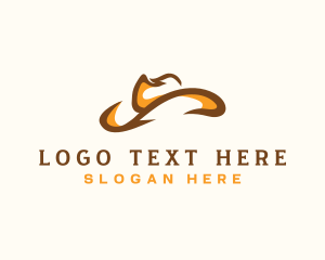 Horse Shoe - Cowboy Hat Western logo design