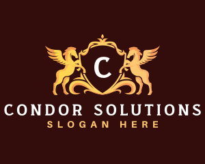 Premium Luxury Horse Crest logo design