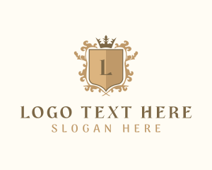 Shield Crown Wreath Firm logo design