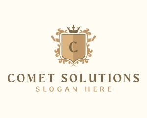 Shield Crown Wreath Firm logo design