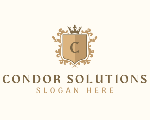 Shield Crown Wreath Firm logo design