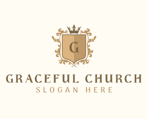 Deluxe - Shield Crown Wreath Firm logo design