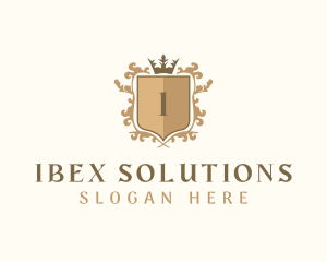 Shield Crown Wreath Firm logo design