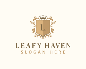 Shield Crown Wreath Firm logo design